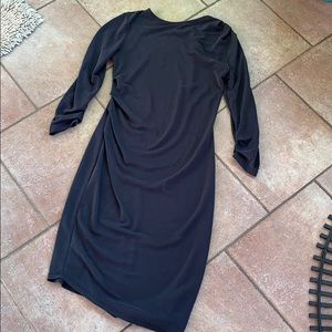 Topshop ruched dress with asymmetrical hemline